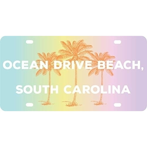 R and R Imports Ocean City Beach Maryland Souvenir Mini Metal License Plate 4.75 x 2.25 inch Image 1