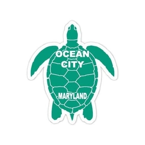 Ocean City Maryland Souvenir 4 Inch Green Turtle Shape Decal Sticke Image 1