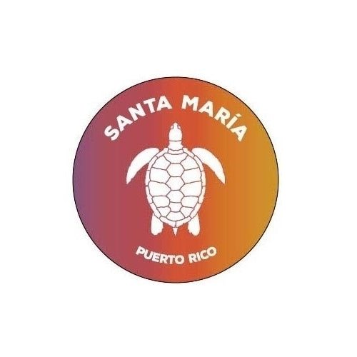 San Juan Puerto Rico 4 Inch Round Decal Sticker Turtle Design Image 1