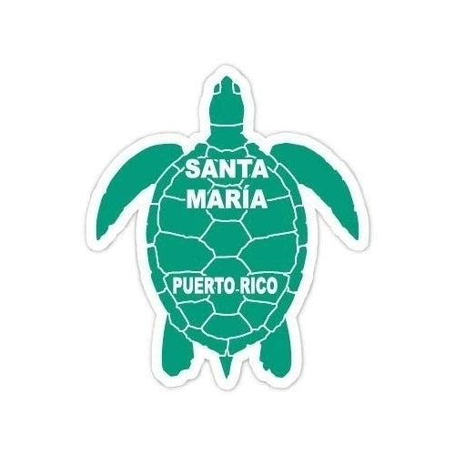 San Juan Puerto Rico 4 Inch Green Turtle Shape Decal Sticke Image 1