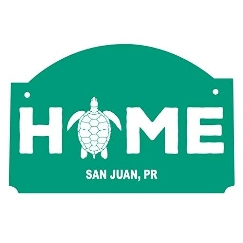 R and R Imports San Juan Puerto Rico Souvenir Wood Sign with String Image 1