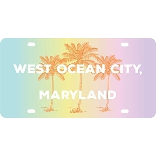 R and R Imports West Ocean City Maryland Souvenir Mini Metal License Plate 4.75 x 2.25 inch Image 1