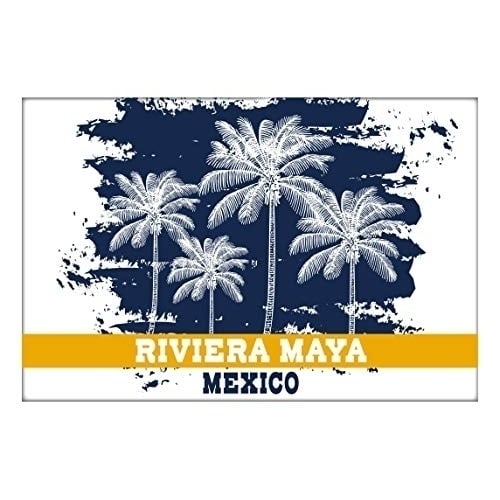 Riviera Maya Mexico Souvenir 2x3 Inch Fridge Magnet Palm Design Image 1