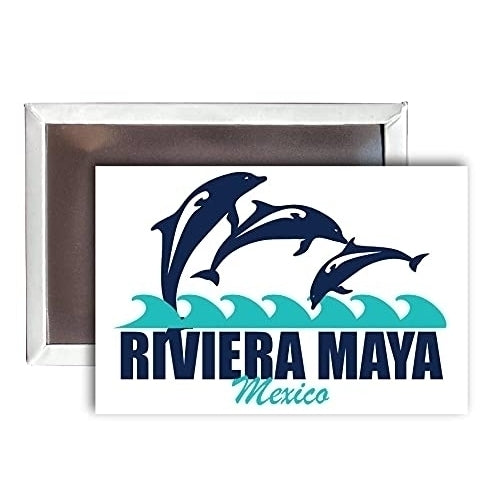 Riviera Maya Mexico Souvenir 2x3-Inch Fridge Magnet Dolphin Design Image 1