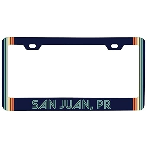 San Juan Puerto Rico Car Metal License Plate Frame Retro Design Image 1