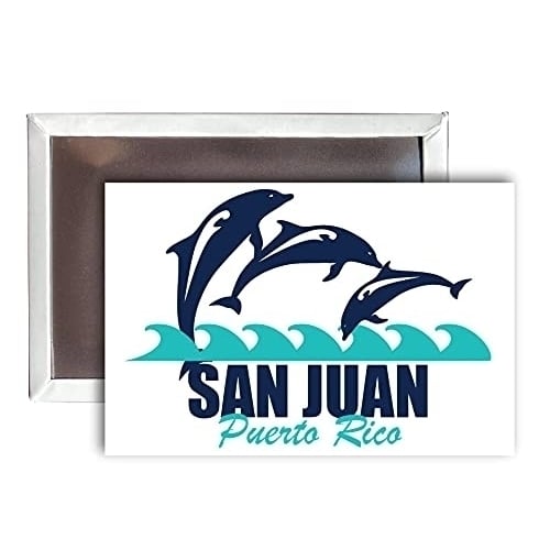 San Juan Puerto Rico Souvenir 2x3-Inch Fridge Magnet Dolphin Design Image 1