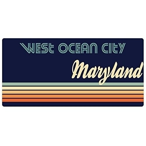 West Ocean City Maryland 5 x 2.5-Inch Fridge Magnet Retro Design Image 1