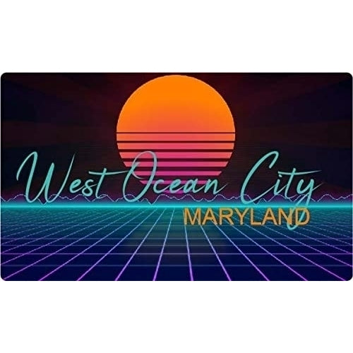 West Ocean City Maryland 4 X 2.25-Inch Fridge Magnet Retro Neon Design Image 1