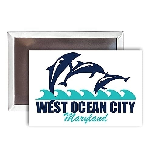 West Ocean City Maryland Souvenir 2x3-Inch Fridge Magnet Dolphin Design Image 1