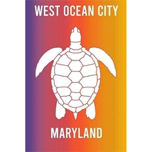 West Ocean City Maryland Souvenir 2x3 Inch Fridge Magnet Turtle Design Image 1