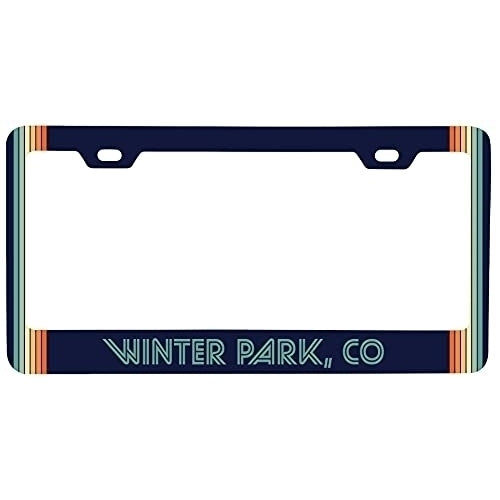 Winter Park Colorado Car Metal License Plate Frame Retro Design Image 1