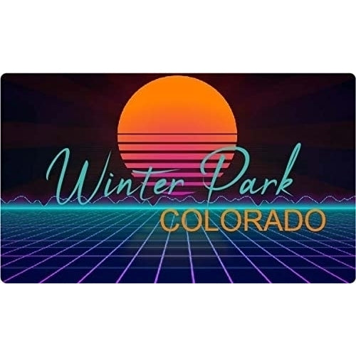 Winter Park Colorado 4 X 2.25-Inch Fridge Magnet Retro Neon Design Image 1
