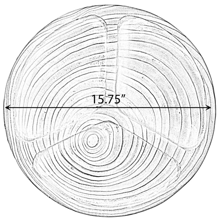 3 Sectional Round Snack Tray Natural Wood 15.75" Rustic Kitchen Dining Decor Image 5