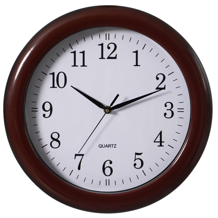 13.75 Inch Plastic Round Battery Operated Simple Modern Wall Clock - Office, ClassRoom, Livingroom, Dining Room, Bedroom Image 6