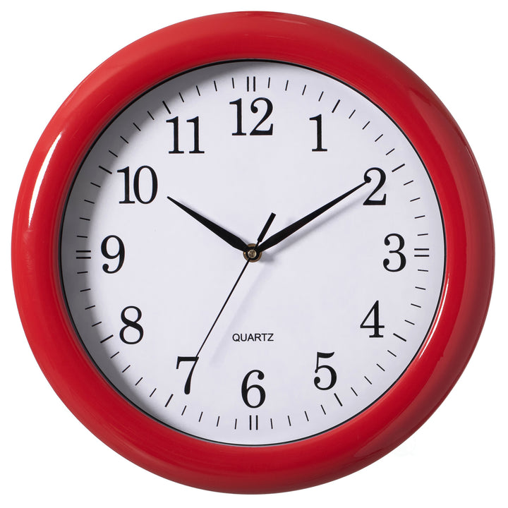 13.75 Inch Plastic Round Battery Operated Simple Modern Wall Clock - Office, ClassRoom, Livingroom, Dining Room, Bedroom Image 7