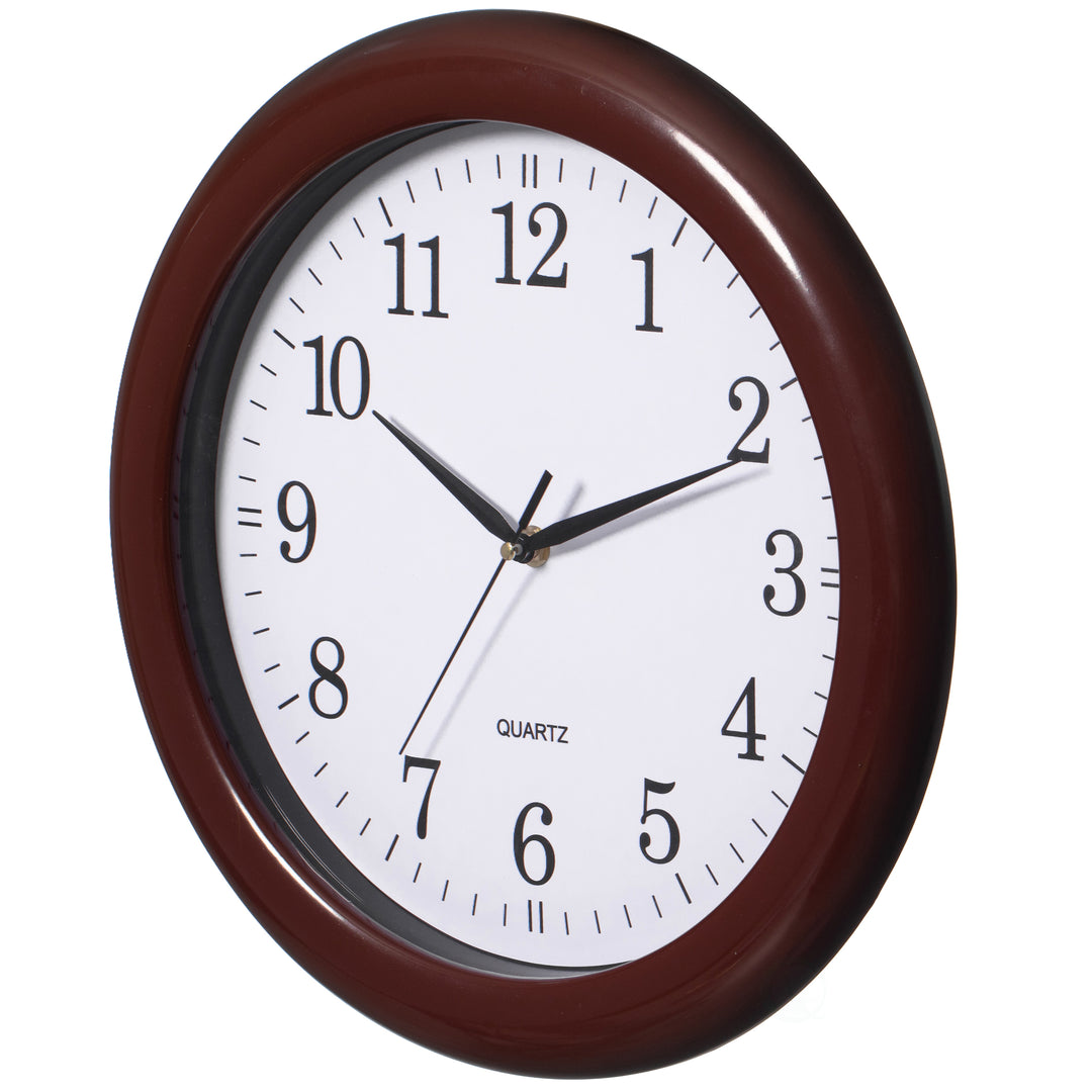 13.75 Inch Plastic Round Battery Operated Simple Modern Wall Clock - Office, ClassRoom, Livingroom, Dining Room, Bedroom Image 11
