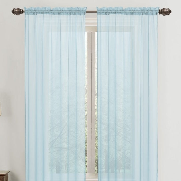 2-Panel: 90" Bright Colored Celine Sheer Voile Drape Window Curtain Panel for Living Room and Bedroom Image 6