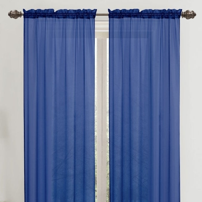 2-Panel: 90" Bright Colored Celine Sheer Voile Drape Window Curtain Panel for Living Room and Bedroom Image 5