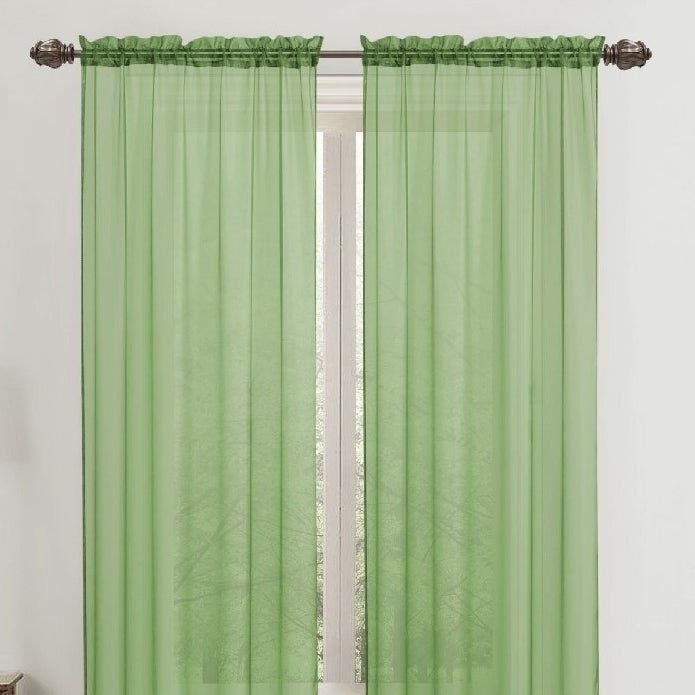 2-Panel: 90" Bright Colored Celine Sheer Voile Drape Window Curtain Panel for Living Room and Bedroom Image 3