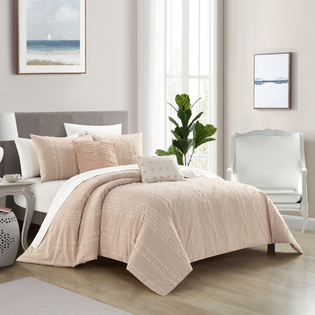 NYandC Home Vesiree 5 Piece Cotton Comforter Set Jacquard BeddingSet Image 5
