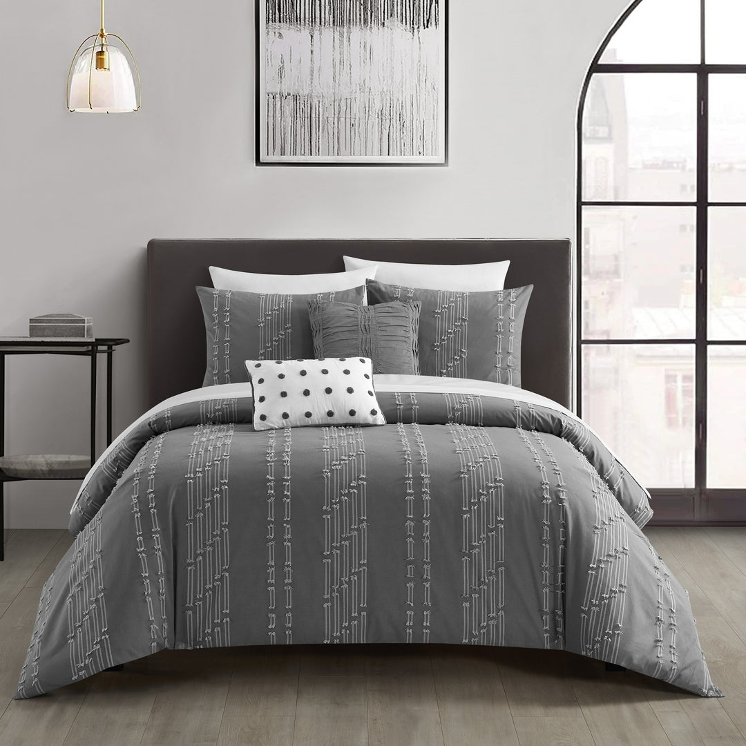 NYandC Home Vesiree 5 Piece Cotton Comforter Set Jacquard BeddingSet Image 3