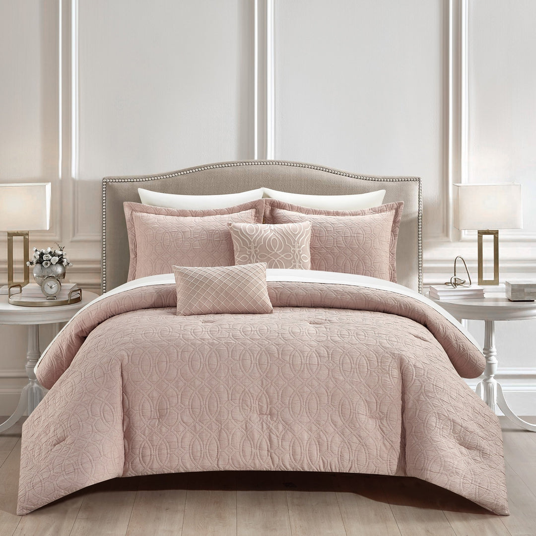 NYandC Home Vinity 5 Piece Cotton Blend Comforter Set Jacquard Image 3