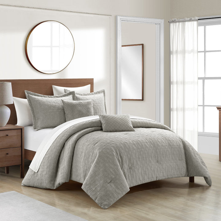 NYandC Home Vinity 5 Piece Cotton Blend Comforter Set Jacquard Image 5