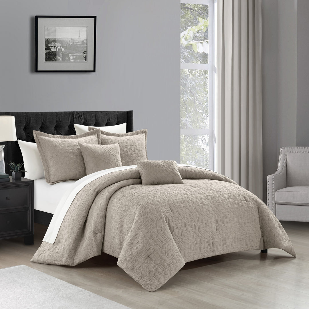 NYandC Home Vinity 5 Piece Cotton Blend Comforter Set Jacquard Image 4