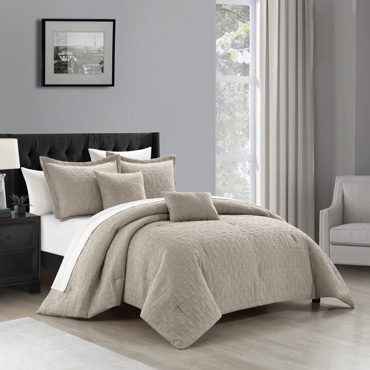 NYandC Home Vinity 5 Piece Cotton Blend Comforter Set Jacquard Image 1