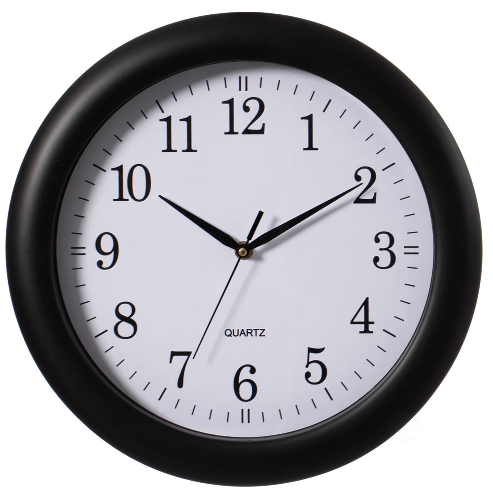 13.75 Inch Plastic Round Battery Operated Simple Modern Wall Clock - Office, ClassRoom, Livingroom, Dining Room, Bedroom Image 2