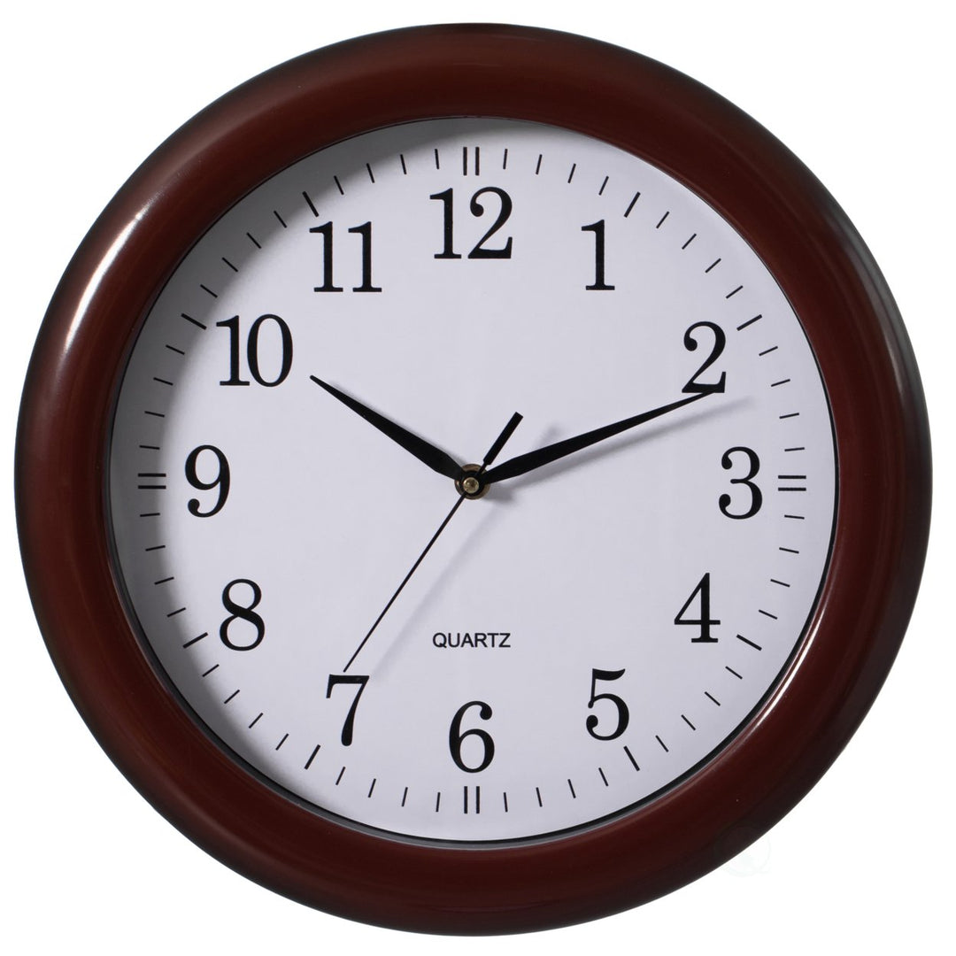 13.75 Inch Plastic Round Battery Operated Simple Modern Wall Clock - Office, ClassRoom, Livingroom, Dining Room, Bedroom Image 3