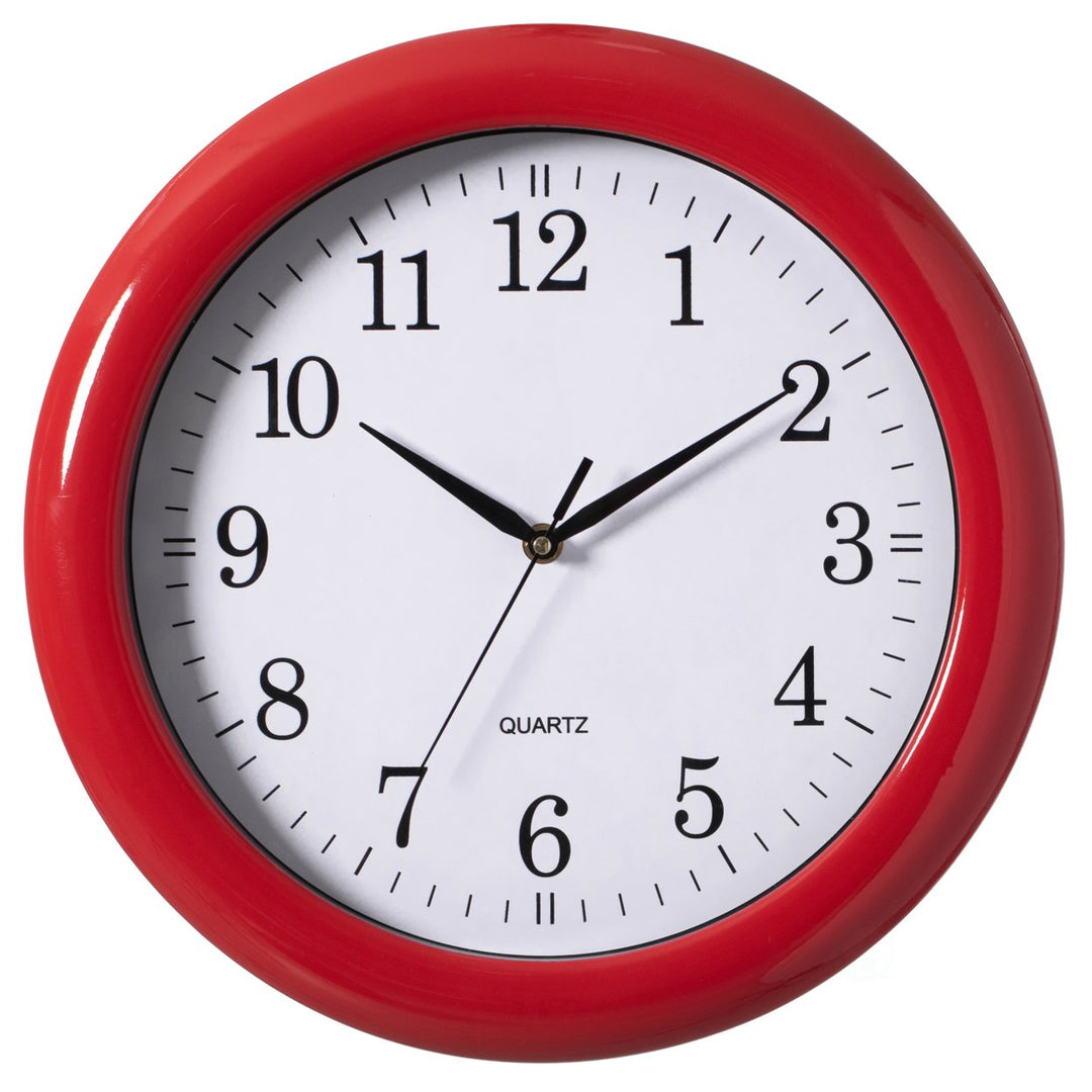 13.75 Inch Plastic Round Battery Operated Simple Modern Wall Clock - Office, ClassRoom, Livingroom, Dining Room, Bedroom Image 4