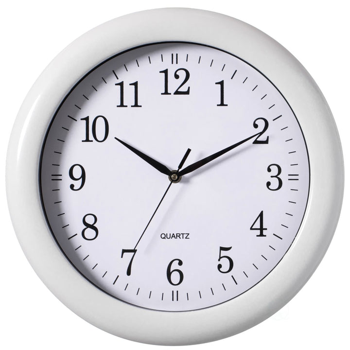 13.75 Inch Plastic Round Battery Operated Simple Modern Wall Clock - Office, ClassRoom, Livingroom, Dining Room, Bedroom Image 5