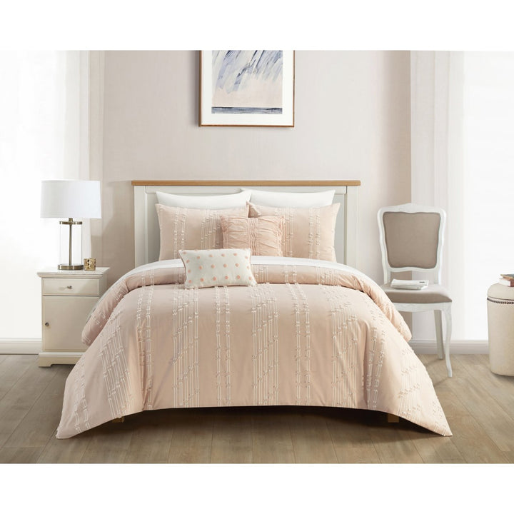 NYandC Home Vesiree 5 Piece Cotton Comforter Set Jacquard BeddingSet Image 8