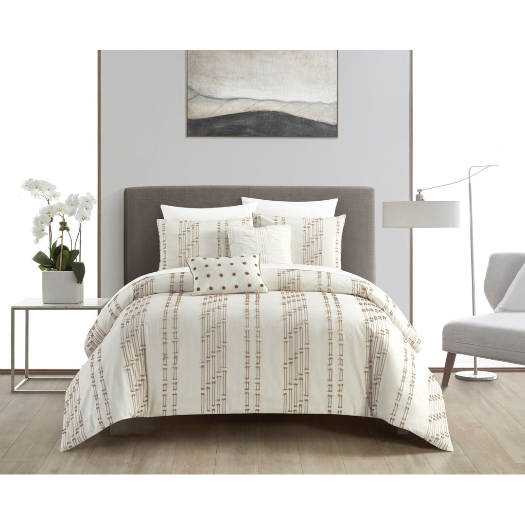 NYandC Home Vesiree 5 Piece Cotton Comforter Set Jacquard BeddingSet Image 9
