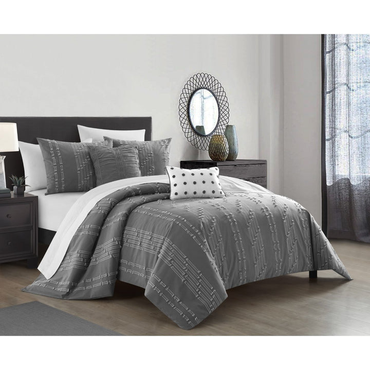 NYandC Home Vesiree 5 Piece Cotton Comforter Set Jacquard BeddingSet Image 10