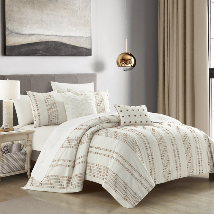 NYandC Home Vesiree 5 Piece Cotton Comforter Set Jacquard BeddingSet Image 12
