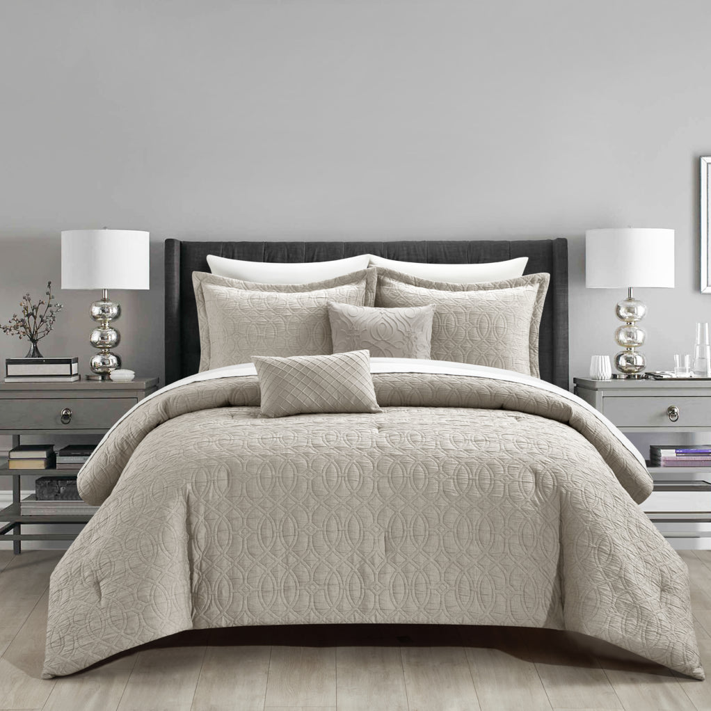 NYandC Home Vinity 5 Piece Cotton Blend Comforter Set Jacquard Image 7