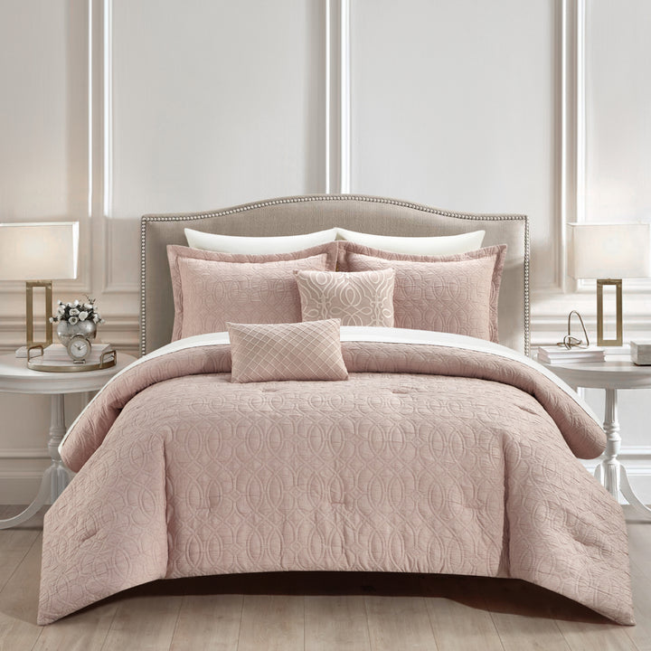 NYandC Home Vinity 5 Piece Cotton Blend Comforter Set Jacquard Image 8