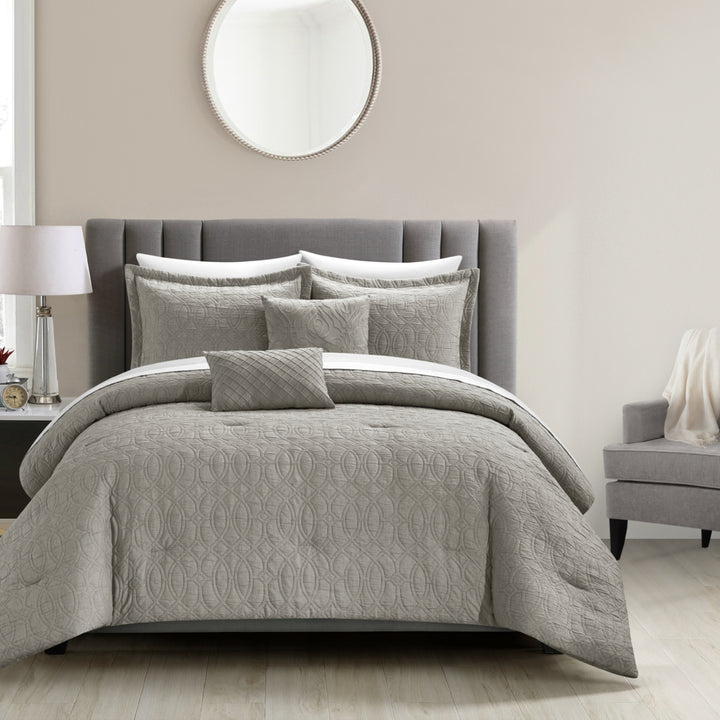 NYandC Home Vinity 5 Piece Cotton Blend Comforter Set Jacquard Image 9