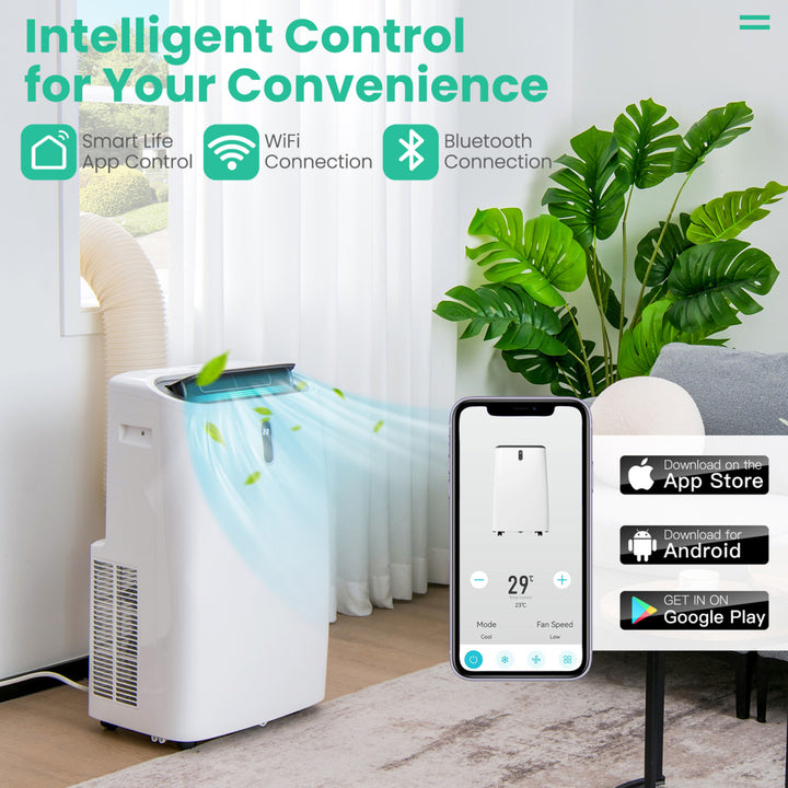 12000 BTU ASHRAE Portable Air Conditioner Controlled by WiFi Smart App and Remote Image 8