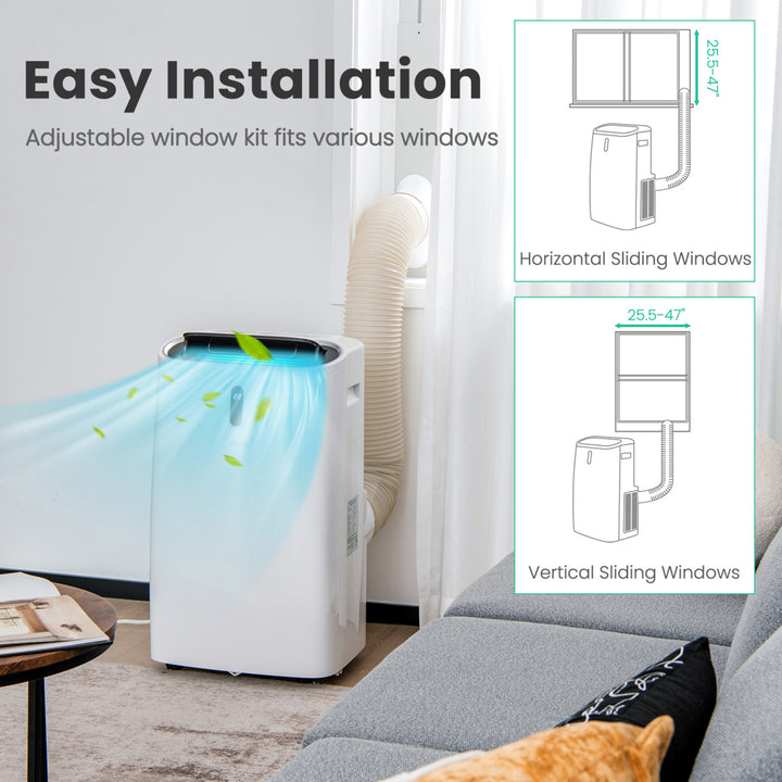 12000 BTU ASHRAE Portable Air Conditioner Controlled by WiFi Smart App and Remote Image 10