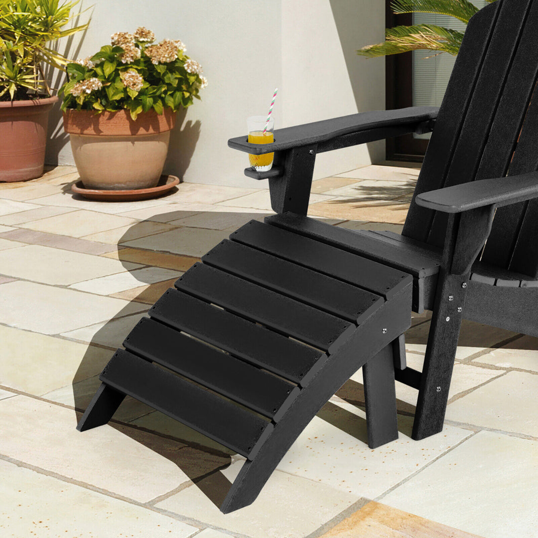 HDPE Adirondack Folding Ottoman Outdoor Footstool All-Weather Footrest Image 4