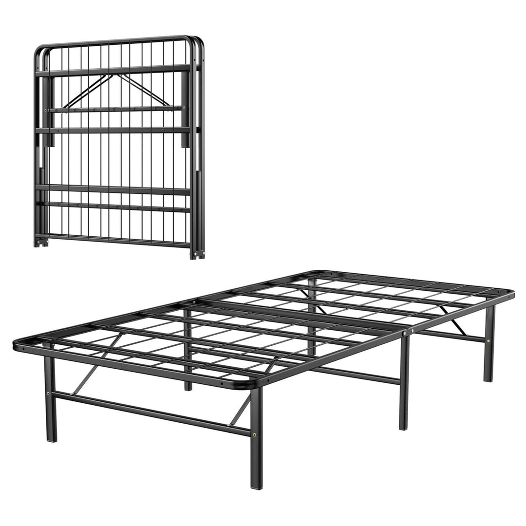 14 Twin/Full/Queen Size Metal Platform Bed Foldable Mattress Foundation Tool-Free Assembly Image 1