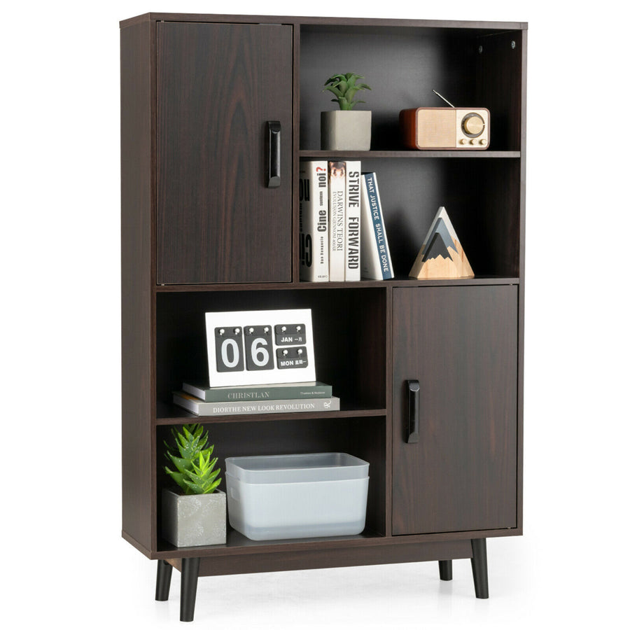 Sideboard Storage Cabinet Bookshelf Cupboard w/Door Shelf Black / White / Espresso Image 1