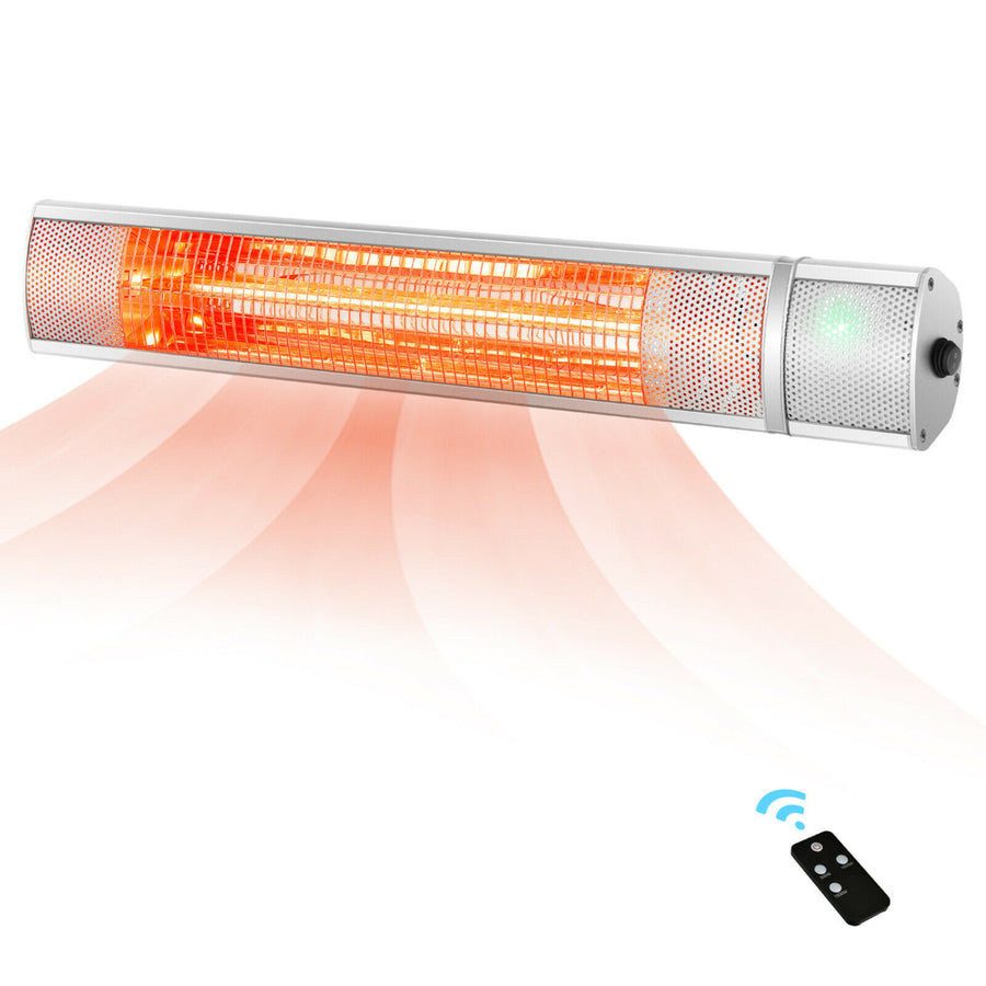 1500W Electric Patio Heater Wall-Mounted Infrared Heater w/Remote Control Image 1