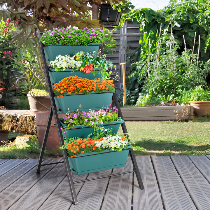 2PCS 5-Tier Vertical Raised Garden Bed Elevated Planter 5 Container Box Image 3