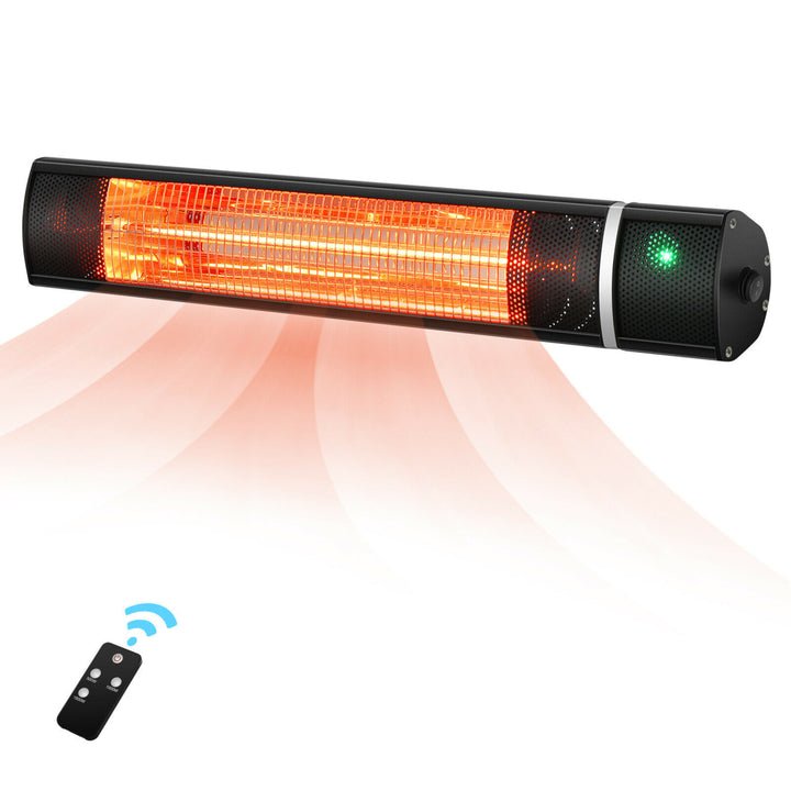 1500W Electric Patio Heater Wall-Mounted Infrared Heater w/Remote Control Image 2