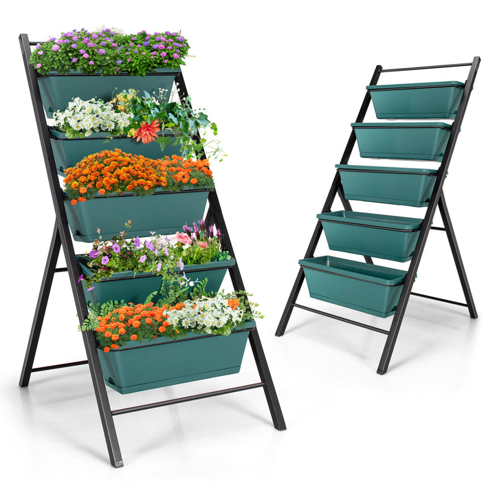 2PCS 5-Tier Vertical Raised Garden Bed Elevated Planter 5 Container Box Image 1