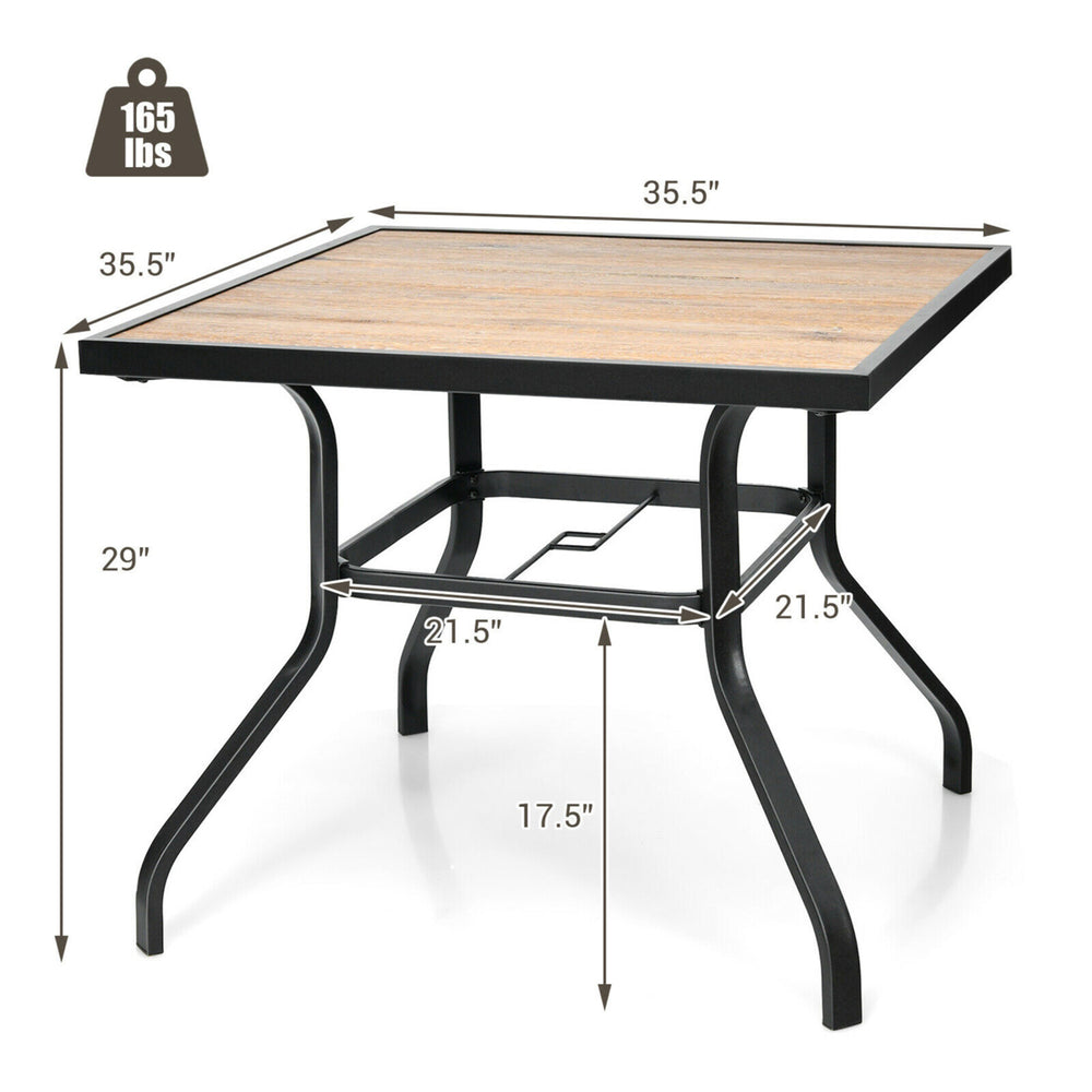 Patio Square Dining Table Metal Bistro Table Garden Poolside Backyard Image 2